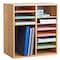 Adiroffice 16-Compartment Wood Adjustable Paper Sorter Literature File Organizer, Medium Oak ADI500-16-MEO - alternate 3